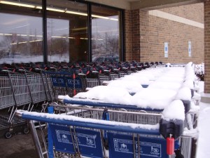 carts released for a quarter.  When you reattach your cart your quarter is returned