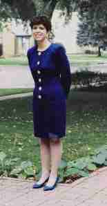 Blue dress in yard at Kalamazoo