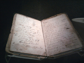 Photo of a Civil War doctor's notes in a journal