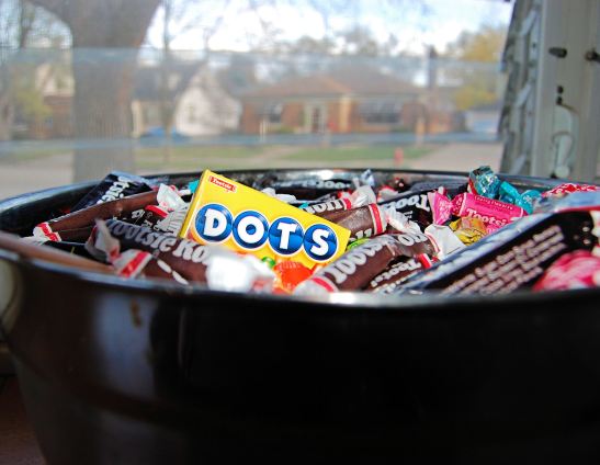 Candy bowl awaiting trick or treaters