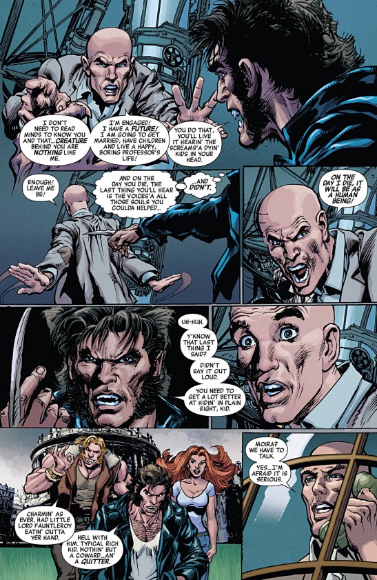 First X-Men scene where Xavier reads Wolverine's mind without realizing it