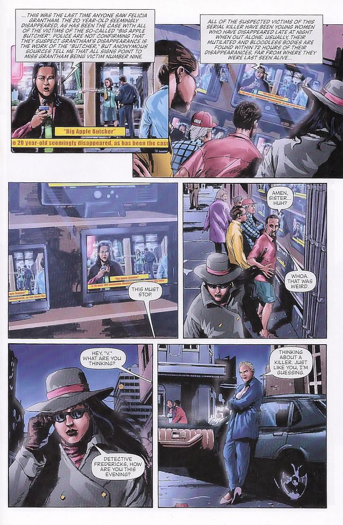 Not only is the Detective a Drag Queen wanna be - but apparently Vampirella is suffering from the delusion that she is Carmen Sandiego