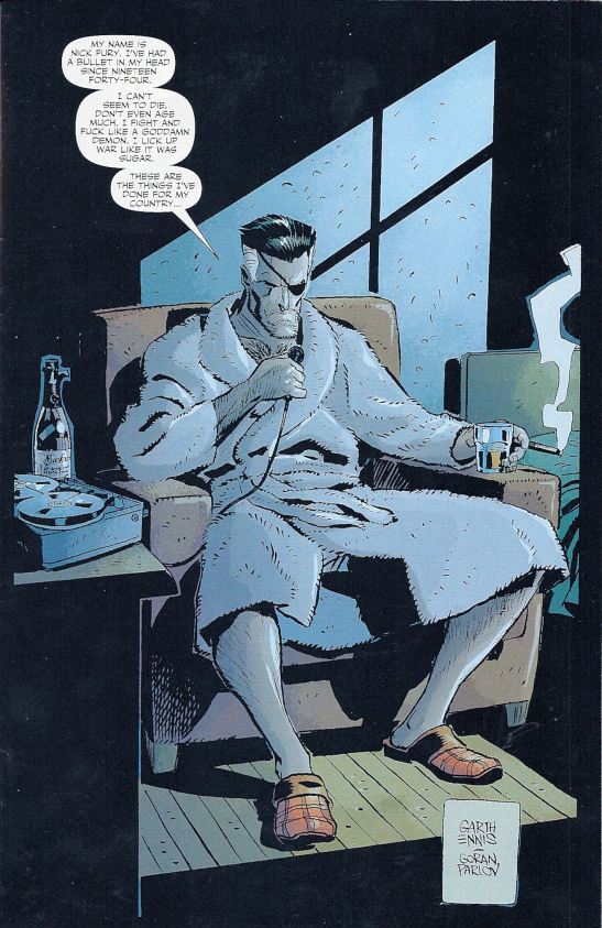 Here Nick introduces himself on his memoir tapes.  As I said I prefer to think of him as a low grad mutant than a test subject for the infinity formula always depending on annual injections.