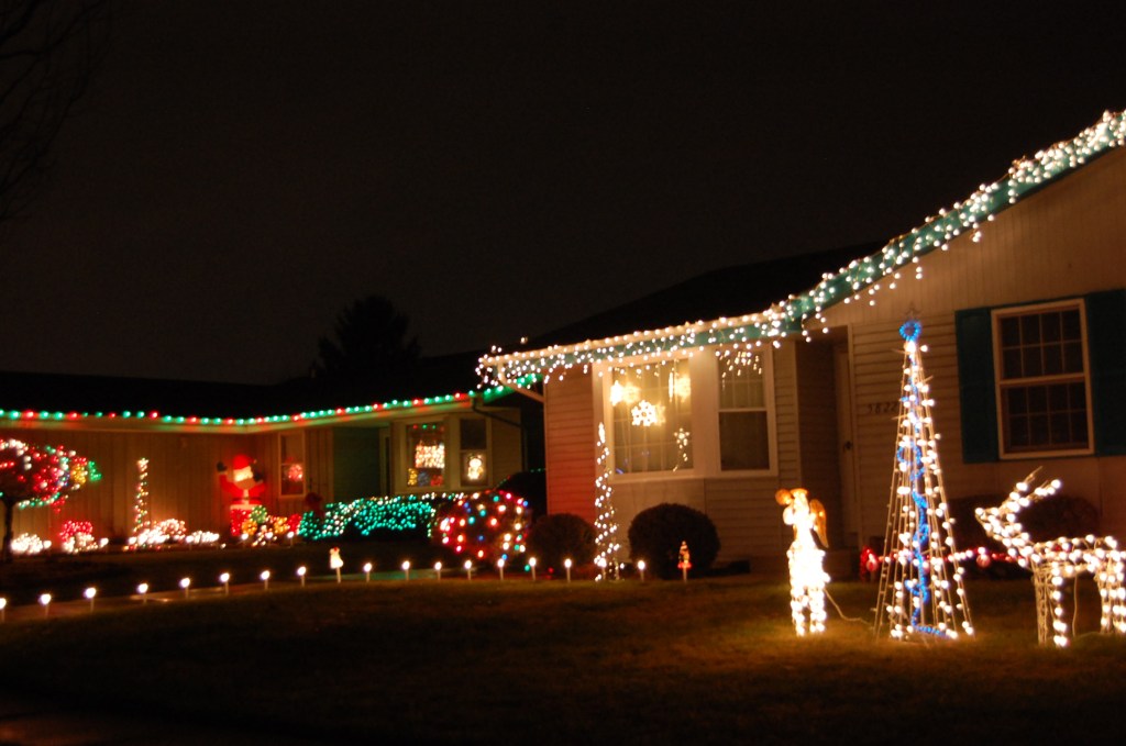 Neighboring decorated houses