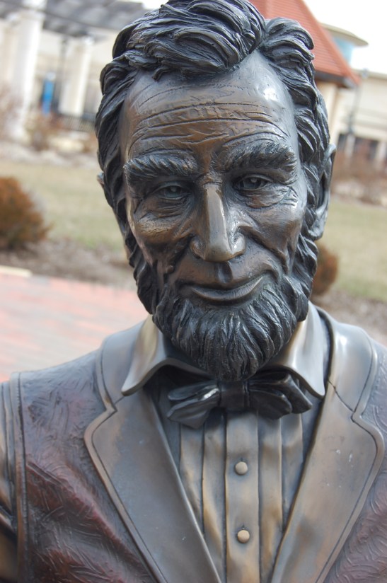 Lincoln statue outside the museum in a park