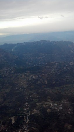 The Alps from the air on our flight to Naples