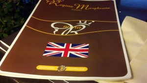 English menus were really English complete with the Union Jack.