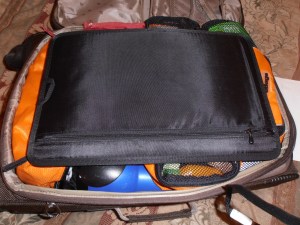 Grid-It flipped over and put on packing cubes.  It has a nice zipper pouch for any small things (Pens, papers).  So like that I stuck my name where I was staying in Italy and my home info on top (Always good to put in your luggage in case it gets lost and they open it)  zipped it up and was ready to go.