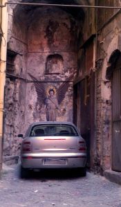However, like many places with money & influence you can get away with things like driving in the pedestrian area and parking in ancient alter sites.