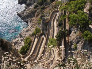 This is a view of the Via Rupp on north Capri 
