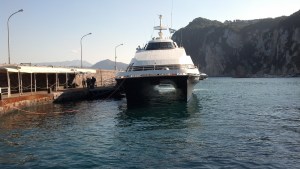 The hydrofoil ferry we took to and from Capri.  Photo by me