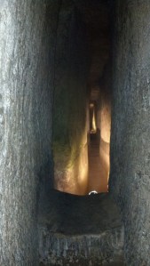 A section of the tunnels we explored was lit. Hard to tell size but trust me it's SMALL.