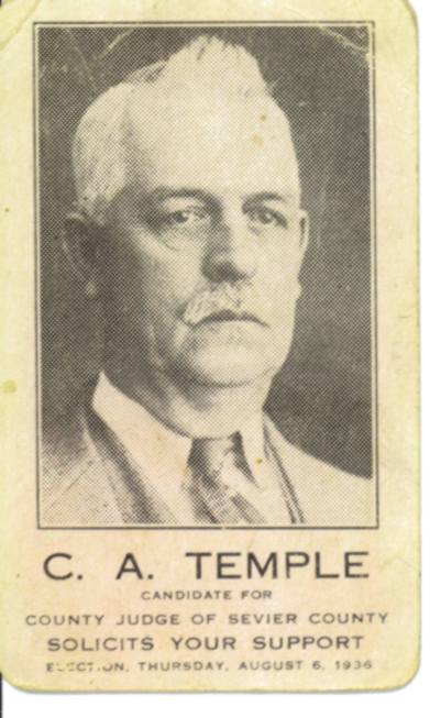 C A Temple Judge Campaign card 1936